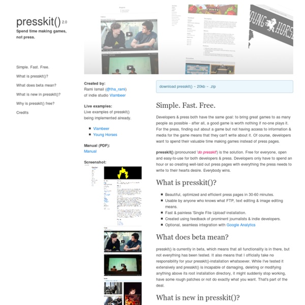 Presskit() - spend time making games, not press