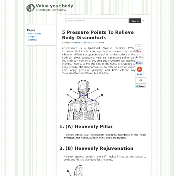 5 Pressure Points To Relieve Body Discomforts
