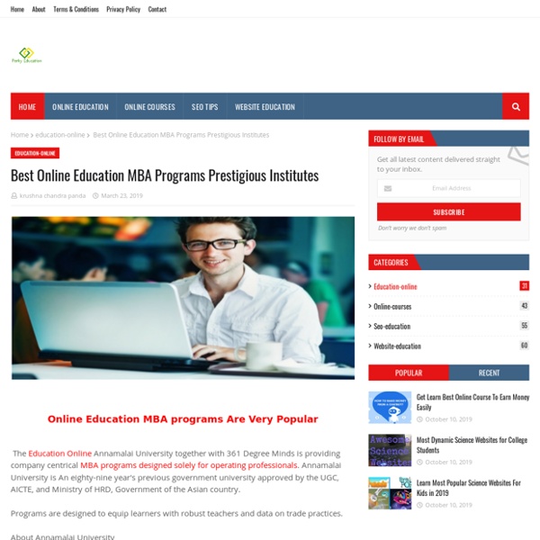 Best Online Education MBA Programs Prestigious Institutes