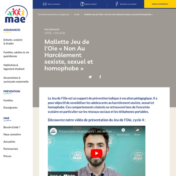 Jeu de l'Oie « Non Au Harcèlement sexiste, sexuel et homophobe »