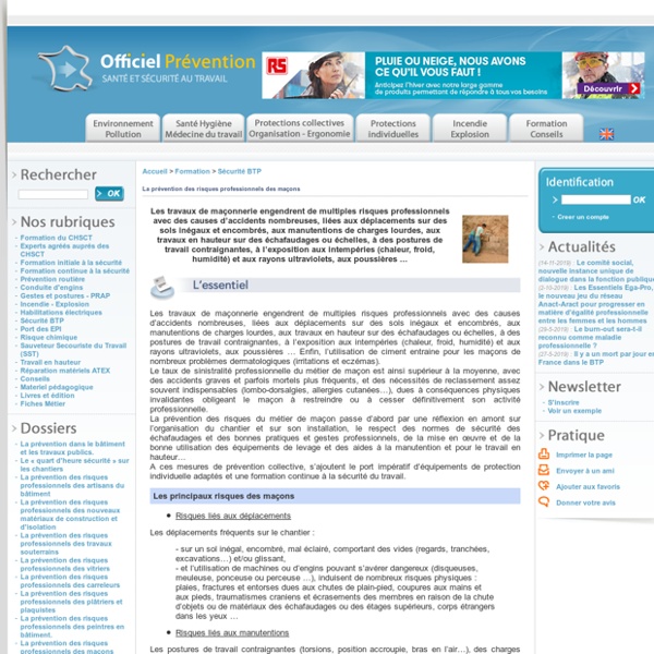 Risques professionnels maçons