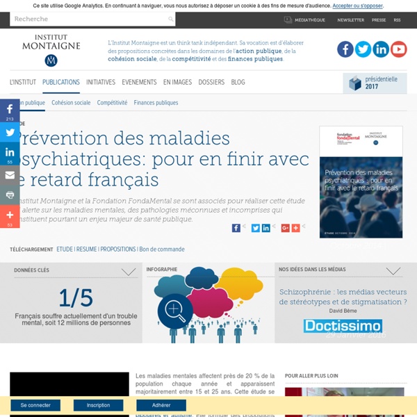 Prévention des maladies psychiatriques: pour en finir avec le retard français