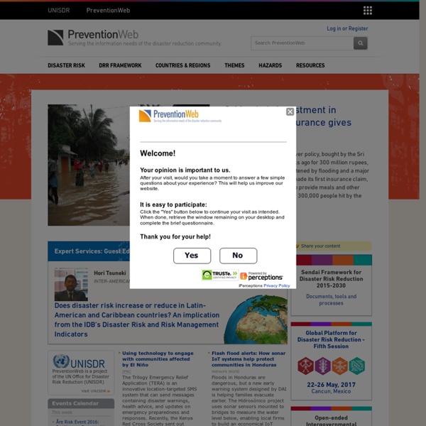 Homepage - Serving the information needs of the disaster reduction community