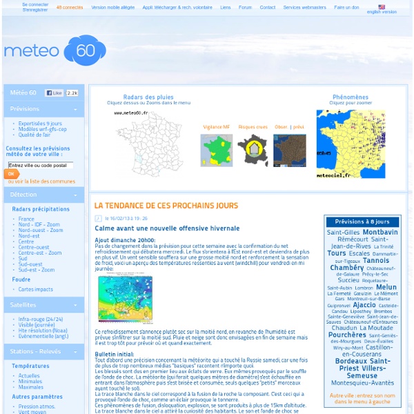 Météo 60: prévisions observations relevés en France et Europe
