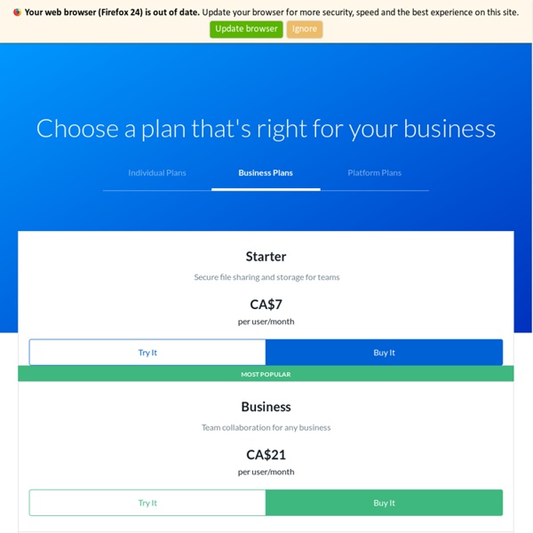 Select Your Plan - Free, Individual, Business, or Enterprise ~ Free Trial for paid accounts