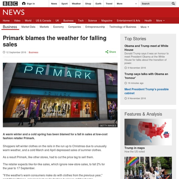 Primark blames the weather for falling sales