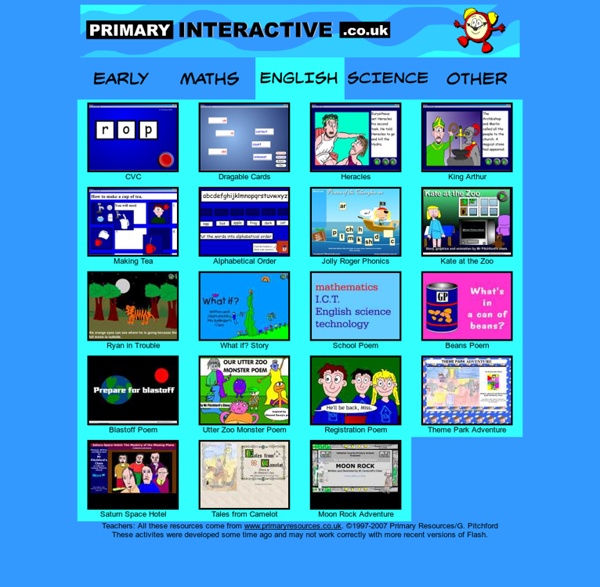 Primary English (Literacy) Interactive Games