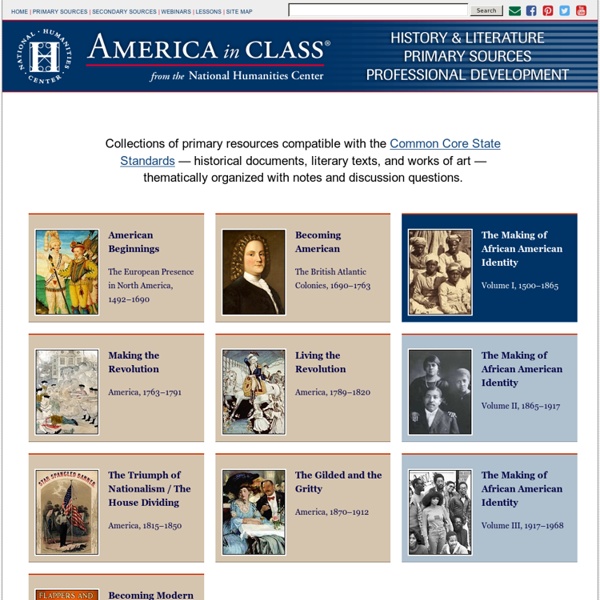 Primary Sources for History & Literature Teachers - America in Class