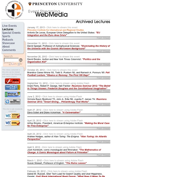 Princeton WebMedia - Lectures