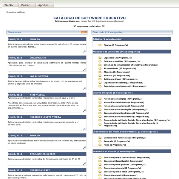 Pagina principal del Catálogo de Software Educativo