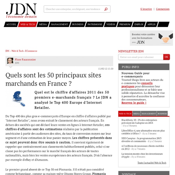 Quels sont les 50 principaux sites marchands en France ?