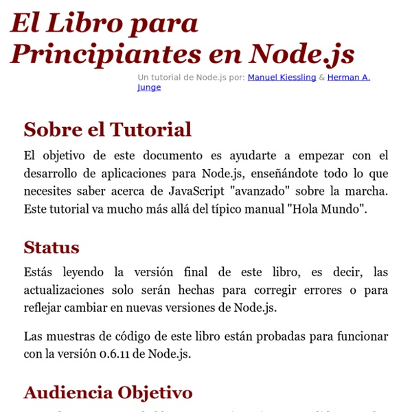 El Libro para Principiantes en Node.js» Un tutorial completo de node.js