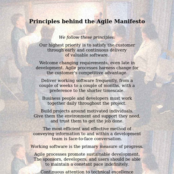 Principles behind the Agile Manifesto