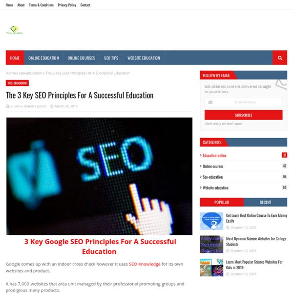The 3 Key SEO Principles For A Successful Education
