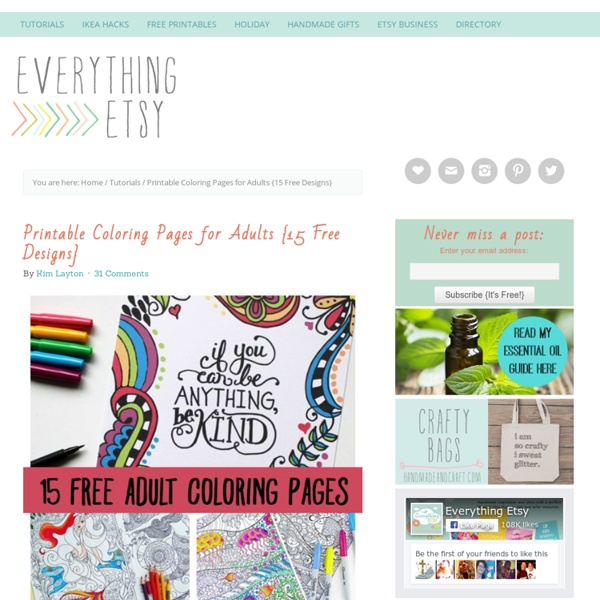 Printable Coloring Pages for Adults {15 Free Designs}