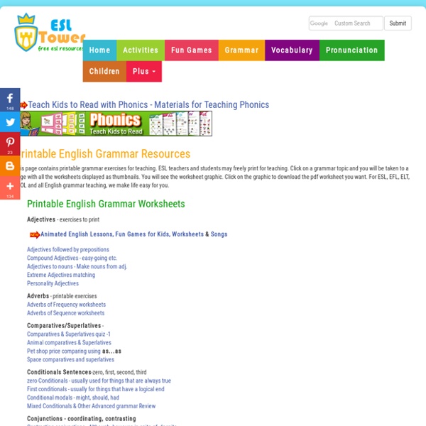 Printable English Grammar Exercises, ESL Grammar Worksheets