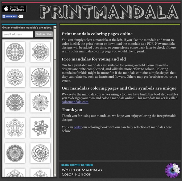 Free printable mandala coloring pages
