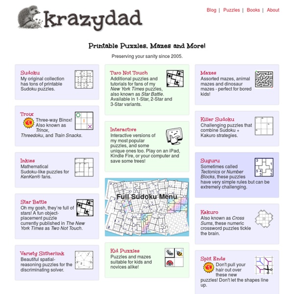 Printable Puzzles by KrazyDad