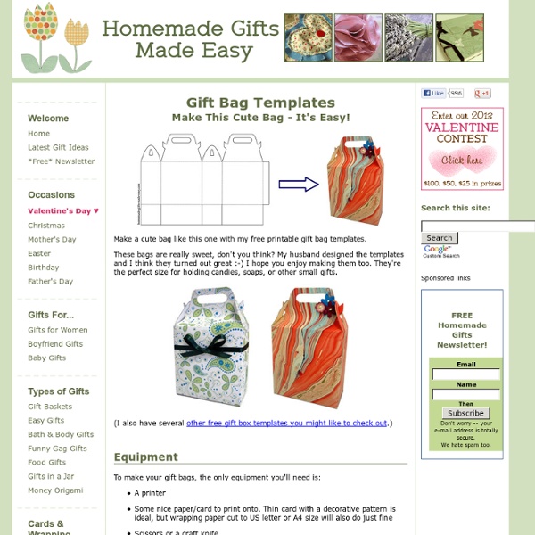 Printable Gift Bag Templates - Cute Bags with Handles