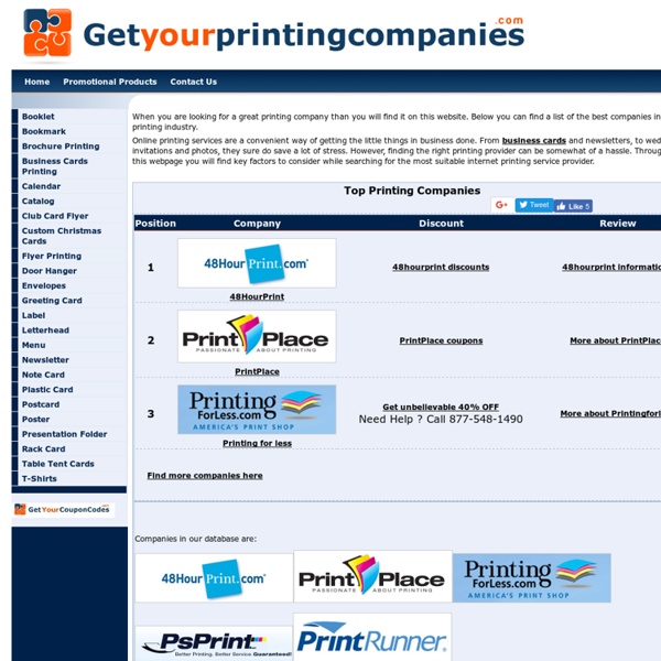 Top Online Printing Services and Business Cards at GetYourPrintingCompanies.com