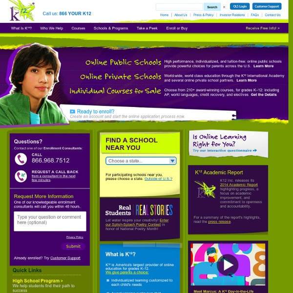 Online Public School, Online High School, Online Private School, Homeschooling, and Online Courses options