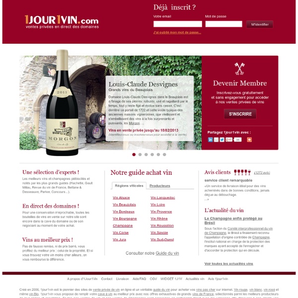 Achat vin - Vente de vins en direct des domaines sur 1jour1vin