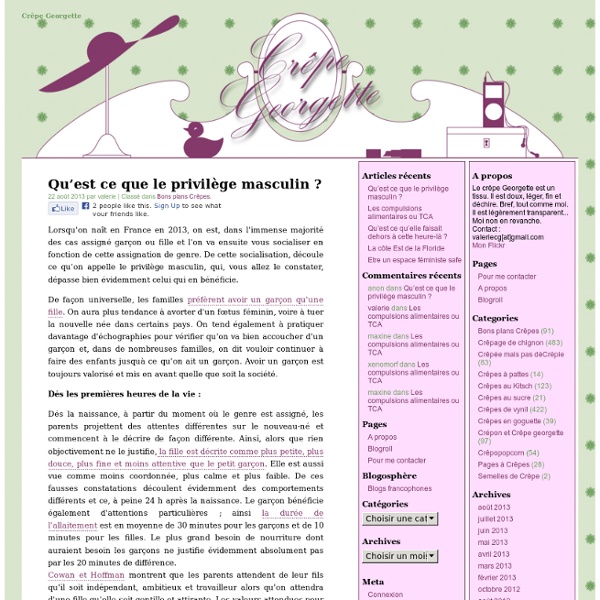 Qu’est ce que le privilège masculin ?