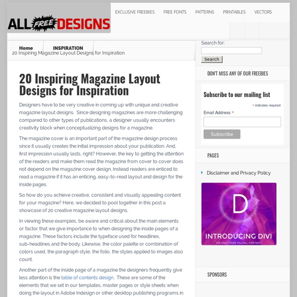 20 Inspiring Magazine Layout Designs To Checkout