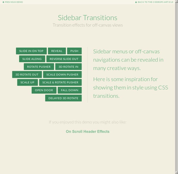 Sidebar Transitions