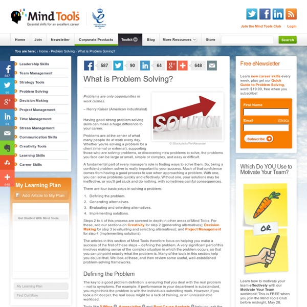 Problem Solving Techniques and Tools from MindTools