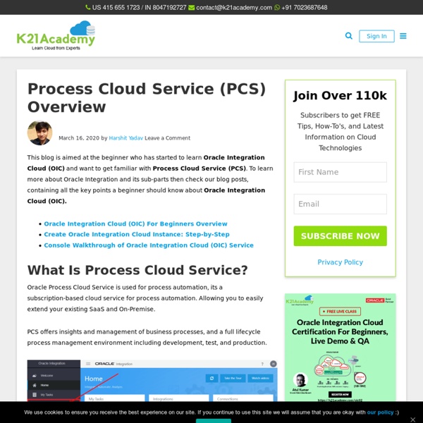 Process Cloud Service (PCS) Overview - Cloud Training Program