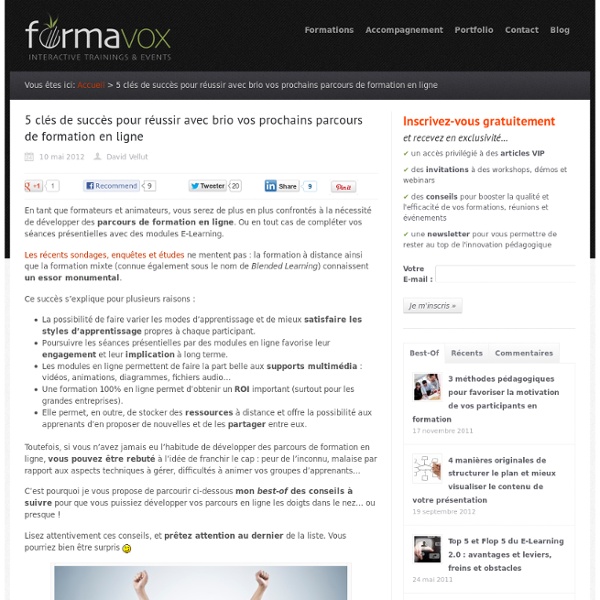 5 clés de succès pour réussir avec brio vos prochains parcours de formation en ligne