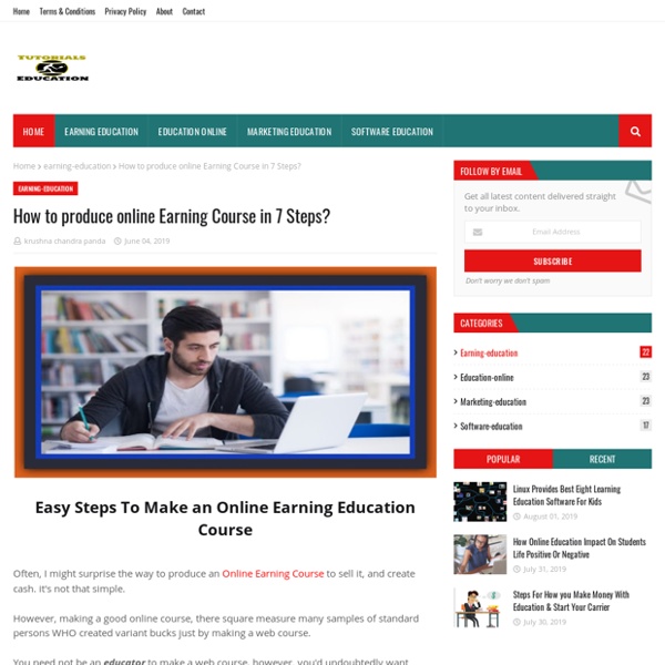 How to produce online Earning Course in 7 Steps?