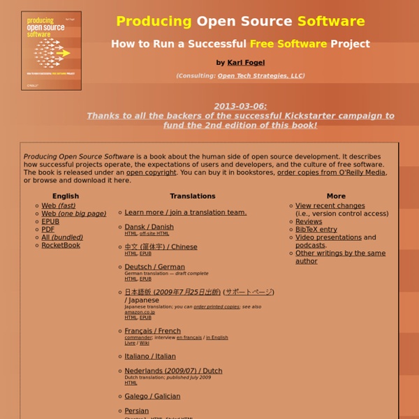Producing Open Source Software