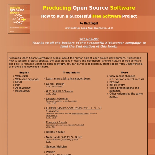 Producing Open Source Software