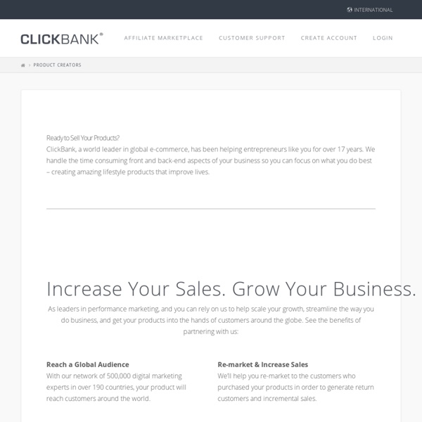 Sell Products - ClickBank
