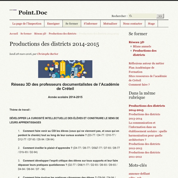 Productions des districts 2014-2015 - [Point.Doc]