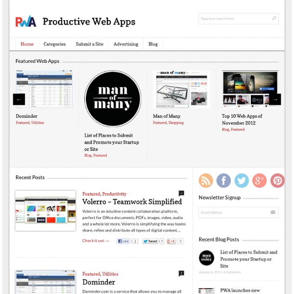 WEB APPS TO HELP YOU AT WORK AND PLAY
