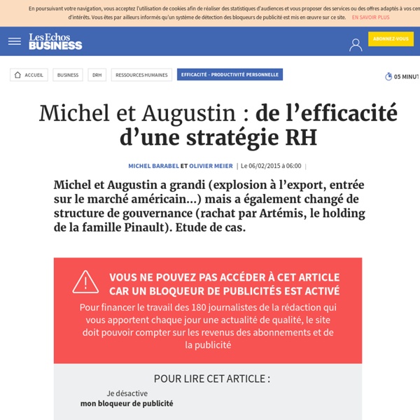 Michel et Augustin : de l’efficacité d’une stratégie RH, Efficacité - Productivité personnelle