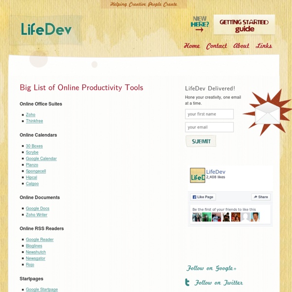 Big List of Online Productivity Tools