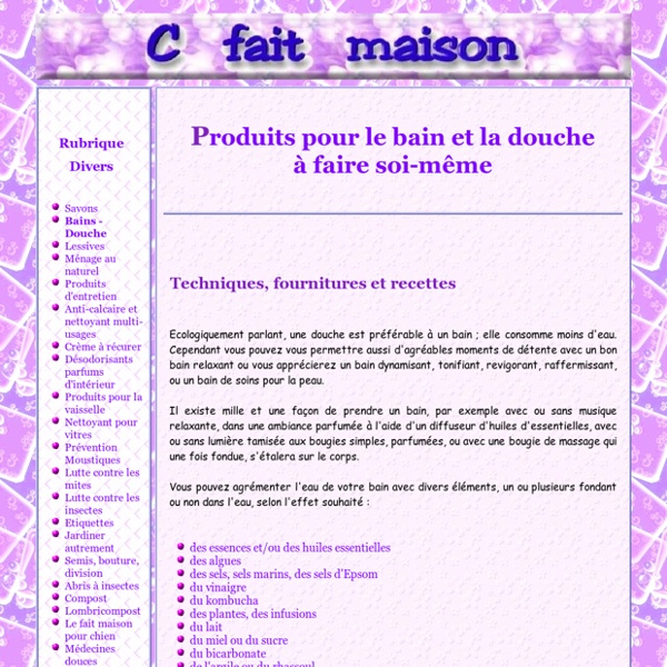 Faire ses produits de bain maison, fabriquer soi-même ses produits pour la douche