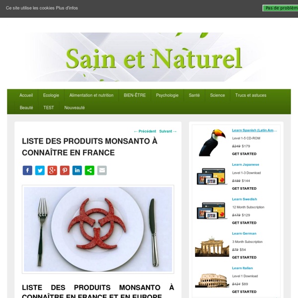 LISTE DES PRODUITS MONSANTO À BOYCOTTER EN FRANCE Pearltrees