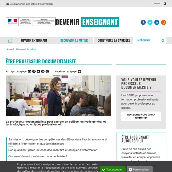 Être professeur documentaliste - Devenir enseignant