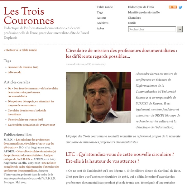 Circulaire de mission des professeurs documentalistes : les différents regards possibles...