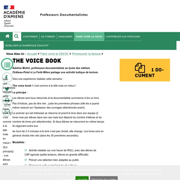 COLLEGE / LYCEE The Voice Book = Présenter des livres façon The Voice (en 1/2 classe)