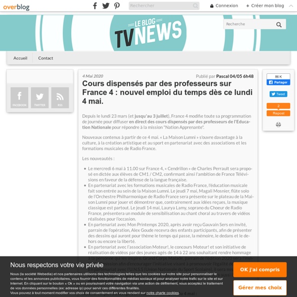 France 4 modifie sa programmation pour diffuser en direct des cours dispensés par des professeurs de l'Education Nationale. - Leblogtvnews.com