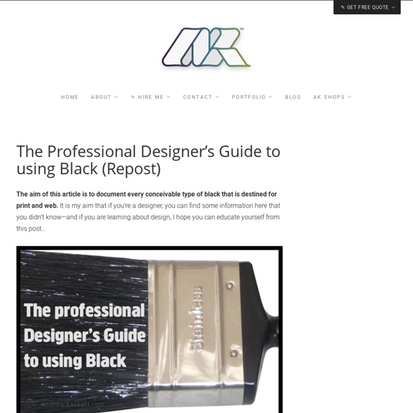 The Professional Designer's Guide to using Black