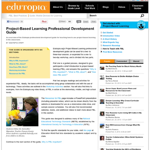 Project-Based Learning Professional Development Guide