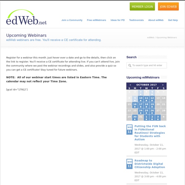 Free Professional Development Webinars for Educators from edWeb.net