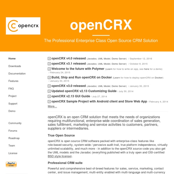 OpenCRX - Enterprise Open Source CRM